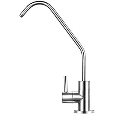 Imagem de Torneira de filtro de água potável Rotação 360 Torneira purificador de pia de cozinha serve para todos os sistemas de filtro de água e sistemas de osmose reversa - aveia, cromo