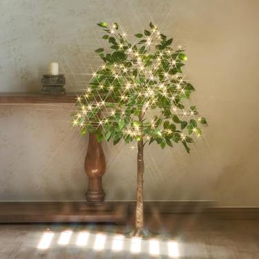 Imagem de Fudios Luzes artificiais para árvore de seda, 1,4 m, 140 LEDs, para decoração interna de primavera e verão