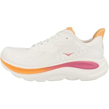 Imagem de HOKA Tênis feminino Clifton 10, Branco/rosa elétrico, 41