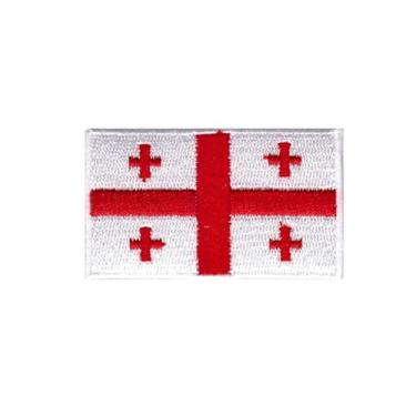Imagem de Ruoming 1 peça bandeira multinacional 2 adesivos costurados a ferro ou costurados bordado tático militar nacional multinacional (Geórgia)