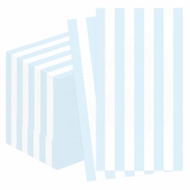 Imagem de FALIZIFU Guardanapos de jantar listrados azuis claros com 3 camadas de guardanapos de papel listrados azuis e brancos toalhas de mão descartáveis para banheiro, casamento, chá de bebê, guardanapos de