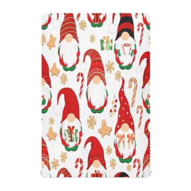 Imagem de Qilmy Lençóis de berço de gnomos de Natal, macio e respirável, de microfibra elástica, lençol com elástico para meninos e meninas, 132 x 71 cm, capa de colchão infantil portátil
