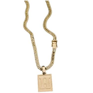 Imagem de Colar Grumet Com Letra De Inicial Para Nomes Com H