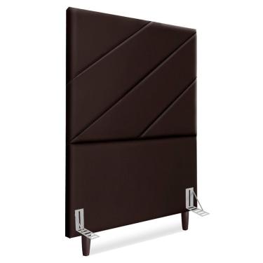 Imagem de Cabeceira Solteiro 90 Cm Com Frame Cristal Corino Marrom Artte Marrom