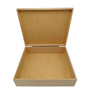 Imagem de Caixa Mdf 35x30x10 Sem Fecho Com Dobradiças Para Decorar Presente Mont