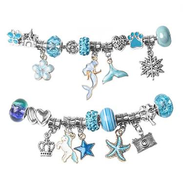 Imagem de Generic Kit de Fabricação de Pulseiras, Acessórios Ricos, Artesanato, Joias retrô, Azul para Meninas, Meninos, de 5 a 10 Anos