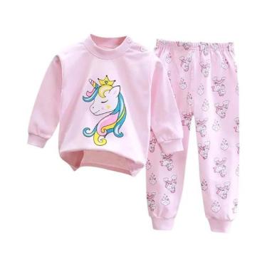 Imagem de Conjuntos De Pijamas De Unicórnio Para Crianças Unissex, Confortáveis 