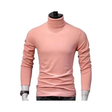 Imagem de Camisetas De Manga Longa Slim Fit Para Homens Com Gola Alta Casual Out