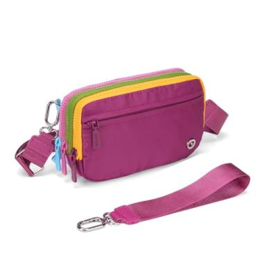 Imagem de Jooniter Carteiras de pulso para mulheres, bolsas transversais quadriculadas para mulheres, bolsa de mão de ombro de nylon com alça ajustável, A1 - roxo escuro, 7.48" x 4.72" x 2.16"