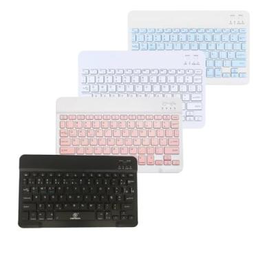Imagem de Teclado Bluetooth Sem Fio Ultra Fino KA-690, 78 Teclas, Portátil, 27x16x2cm, Bateria Lítio 150mAh, Compatível com Windows Android iOS, Preto Branco Rosa Azul