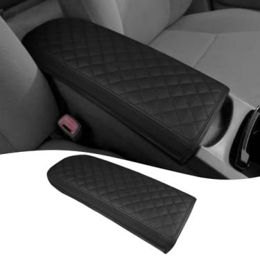 Imagem de DEYTOP Capa de console central para Toyota Prius 2004-2009 acessórios capa de apoio de braço de carro para Toyota Prius 2004 2009 acessórios protetor de almofada de apoio de braço (preto, com almofada