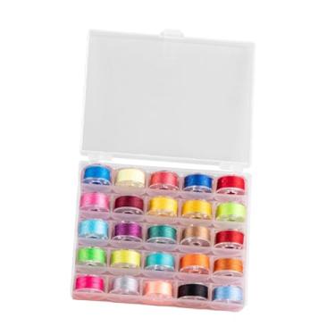 Imagem de Nishiyuenyi Conjunto de Bobinas Pré-enroladas para Máquina de Costura E Bordado com Estojo de Armazenamento. Acessórios Práticos para Costura, Linha de 25 Cores