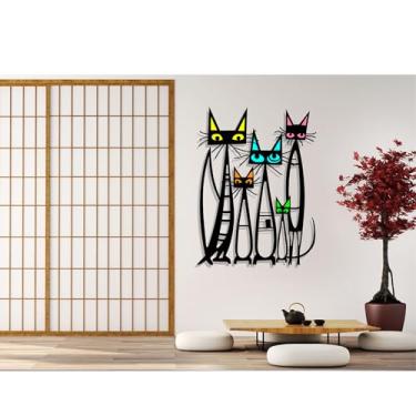 Imagem de REvASIYE Arte de parede de metal – Escultura de rosto moderna abstrata multicolorida inspirada em Picasso – Decoração de parede minimalista para sala de estar, quarto ou escritório – Arte artesanal