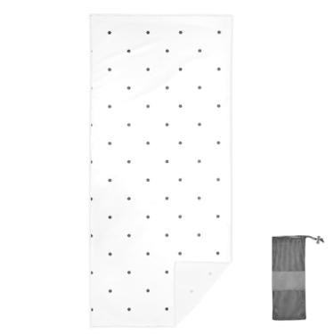 Imagem de Joitme Toalhas pretas modernas de bolinhas brancas para mulheres, 76 x 152 cm, toalhas de areia de secagem rápida de praia, toalha de natação