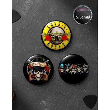 Imagem de Botton GEDUMIX Guns N' Roses Rock 1.0 - 3 Peças, 5.5cmØ Ímã