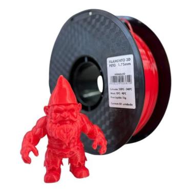 Imagem de FILAMENTO 3D PETG TRANSLUCIDO VERMELHO- Rolo 1Kg (1.75mm)