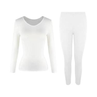 Imagem de Conjunto De Roupa Térmica Feminina Long Johns Pijamas Para Clima Frio 