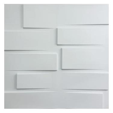 Imagem de Placa Painel Ripada 50x50cm - kit 20 peças 5m²(Dubai branca)