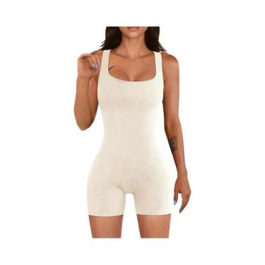 Imagem de Macacão feminino fitness shorts yoga leggings macacão para treino e ex