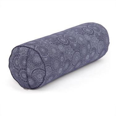 Imagem de YOGATERIA Bodhi Almofada Cilíndrica Bolster Maharaja |P/Meditação, Relaxamento e Yoga Restaurativa | Recheio de Kapok/fibra de paina e capa em algodão 65cm x 22cm 1.7kg (Mandala/Azul Escuro)