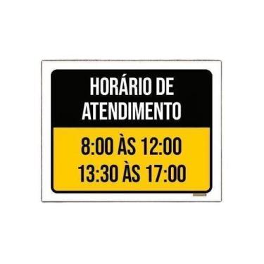 Imagem de Kit 3 Placa Sinalização - Horário Atendimento 8 As 12 - Sinalizo