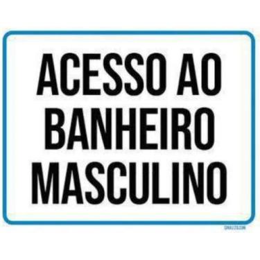 Imagem de Kit 10 Placas Sinalização Ambiente Banheiro Masculino - Sinalizo.Com