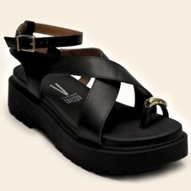 Imagem de Sandália Feminina Papete Tiras Cruzadas Dedal Bottons Ouro Vizzano 6499.122.29711-Feminino