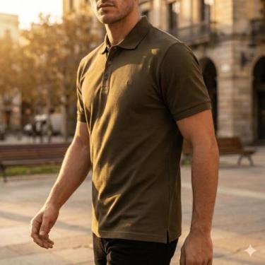 Imagem de Camisa Polo Masculina Dixie Malha Texturizada Verde Musgo, Musgo, M