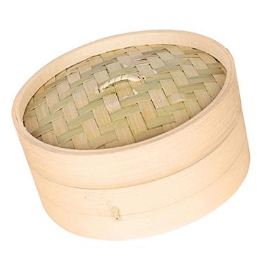 Imagem de WeiLaiKeQi Cesto de Bambu para Cozinhar a Vapor, Ideal para Culinária Asiática, Chinesa, Como Sum, Bolinhos de Massa, Legumes E Outros Pratos, 21cm