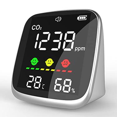 Imagem de Detector de dióxido de carbono, detector de CO2 de temperatura e umidade relativa, monitor de qualidade do ar, registrador de dados, intervalo de 0 ~ 5000 ppm, para carro de escritório doméstico