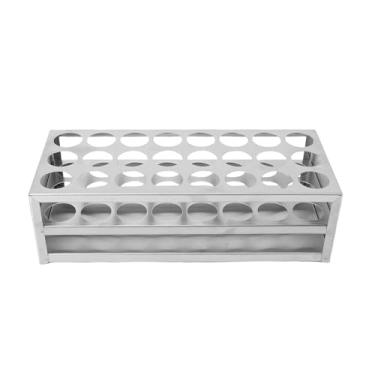 Imagem de Depisuta Rack de Tubo de Ensaio, Suporte de Tubo de Centrífuga de 24 Furos de Teste de Aço Inoxidável Com Diâmetro de Furo de 30 Mm, Suporte de Tubos de Ensaio para Experimento