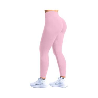 Imagem de Calças De Yoga Femininas De Cintura Baixa Com Efeito Levanta Bumbum E 