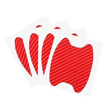 Imagem de Keenso Protetor de Arranhões da Maçaneta da Porta do Carro, 4 Peças de Adesivos de Carro Adesivos de Filme de Fibra de Carbono Com Alta Viscosidade para Proteção Antiarranhões e Pintura (d)