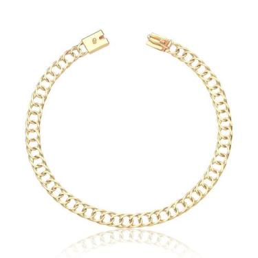 Imagem de Pulseira Feminina Elo Duplo Grumet Ouro Puro 10k Gaveta - MAEHLER Arte