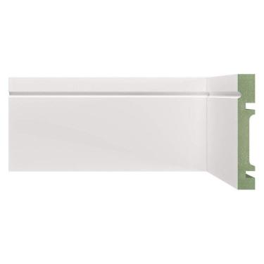Imagem de Kit 54m Linear Rodapé de Mdf 10cm X 1,5cm X 240cm com Friso 1003 Branco