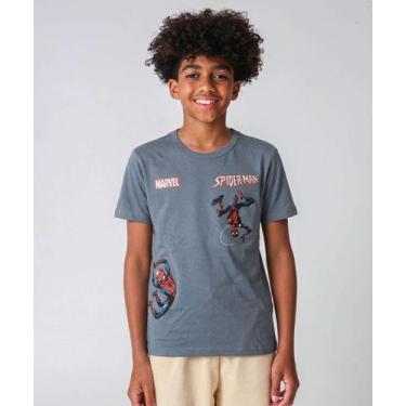 Imagem de Camiseta Juvenil Homem Aranha Marvel Tam 10 a 16 Azul-77033, 16, Azul