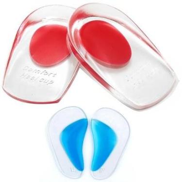 Imagem de Kit 2 Pares Palmilhas Ortopédicas Gel Sola Salto Calcanhar-Unissex