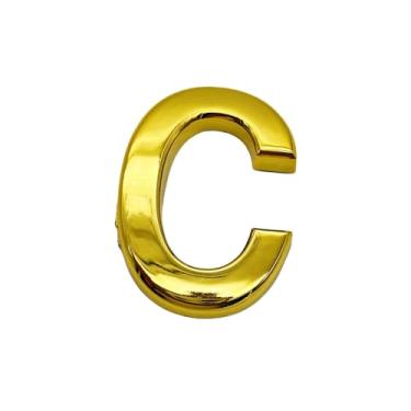 Imagem de NumRealm Número de porta, números de casa à prova d'água 3D, endereço de caixa de correio autoadesiva, jardim, apartamento, hotel, café, sinalização, ouro-C