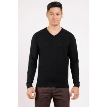 Imagem de Tricot Manga Longa Gola v Preto-Masculino