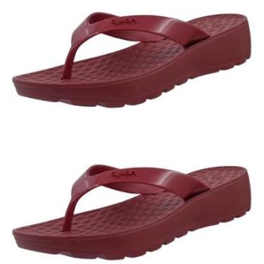 Imagem de Kit 2 Pares Chinelo Feminino Ortopédico Salto Anabela Dijean-Feminino