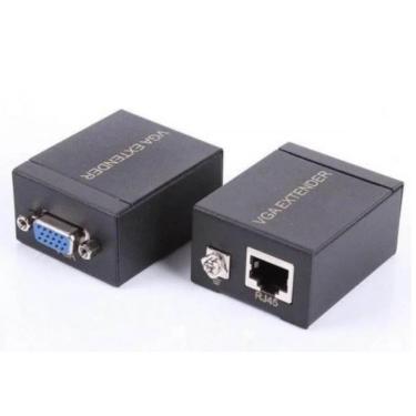 Imagem de Adaptador Extensor Vga 10 20 30 40 Metros Via Cabo De Rede