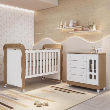 Imagem de Quarto Bebê Completo Berço Americano Marquesa Mini Cama Mirelle Cômoda