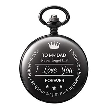 Imagem de Relógio masculino com bolso Treeweto gravado “To My Dad”