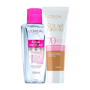 Imagem de Solar Expertise Efeito Makeup Cor 4.0 FPS70 30g + L'Oréal Paris Dermo Expertise Solução de Limpeza 5 em 1 - Água Micelar 100ml