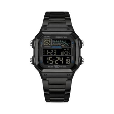 Imagem de Relógio Esportivo Digital À Prova D'água Masculino SANDA 6196 Com Cale