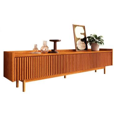 Imagem de Rack para Tv 65 Polegadas Pés em Madeira Maciça 180cm Ravena Freijó