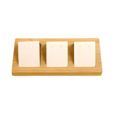 Imagem de Bandeja De Armazenamento De Joias Em Madeira De Bambu E Couro PU Avelu