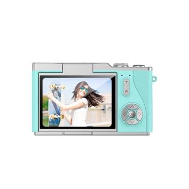 Imagem de Acouto Câmera Digital 4K, Tela Flip Dobrável retrô, Câmera Infantil de 48 MP Com Tela IPS Eye Care e Selfie de 180 °, para Alunos Iniciantes Fotografia Vlog (Verde)