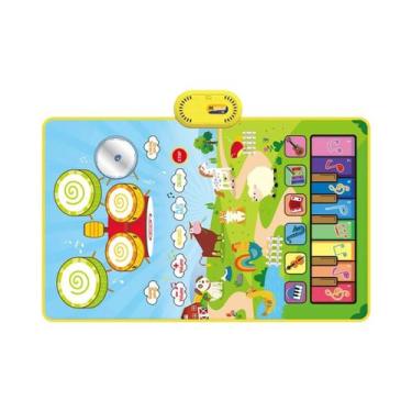 Imagem de Tapete Musical Infantil 80x50cm Com Teclado De Piano E Bateria, Tapete