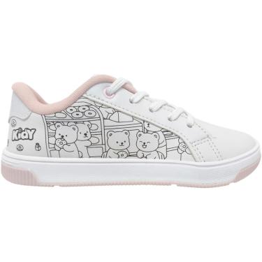 Imagem de Tênis Infantil Menina Casual Dia a Dia Passeio Escola Anatômico Livro de Colorir Kidy 329-0043